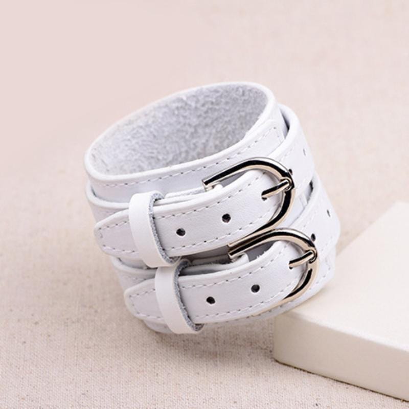 Bracelet de Force Blanc en Cuir - Mon Bracelet Homme