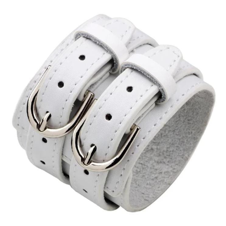Bracelet de Force Blanc en Cuir - Mon Bracelet Homme
