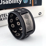 Bracelet de Force Bouclier en Cuir - Mon Bracelet Homme