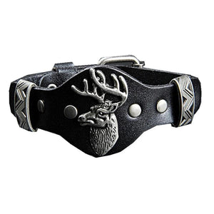 Bracelet de force Cerf en Cuir - Mon Bracelet Homme