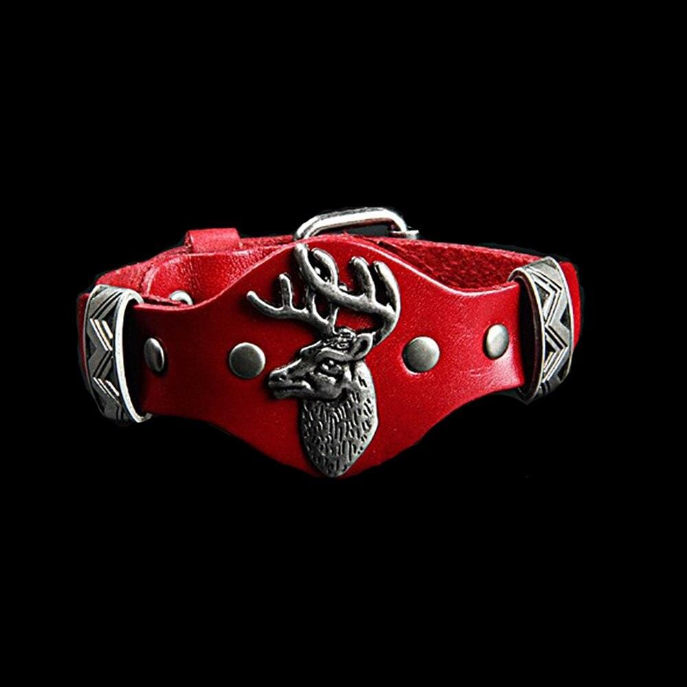 Bracelet de force Cerf en Cuir - Mon Bracelet Homme