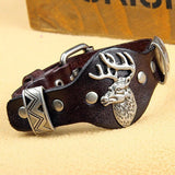 Bracelet de force Cerf en Cuir - Mon Bracelet Homme