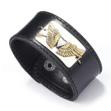 Bracelet de Force Cœur Ailé en Cuir - Mon Bracelet Homme