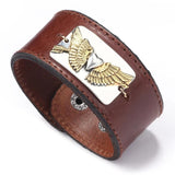 Bracelet de Force Cœur Ailé en Cuir