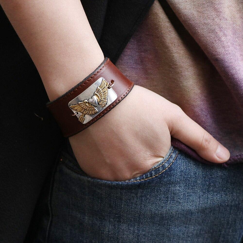 Bracelet de Force Cœur Ailé en Cuir - Mon Bracelet Homme