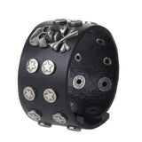 Bracelet de Force Crâne et Etoile en Cuir - Mon Bracelet Homme