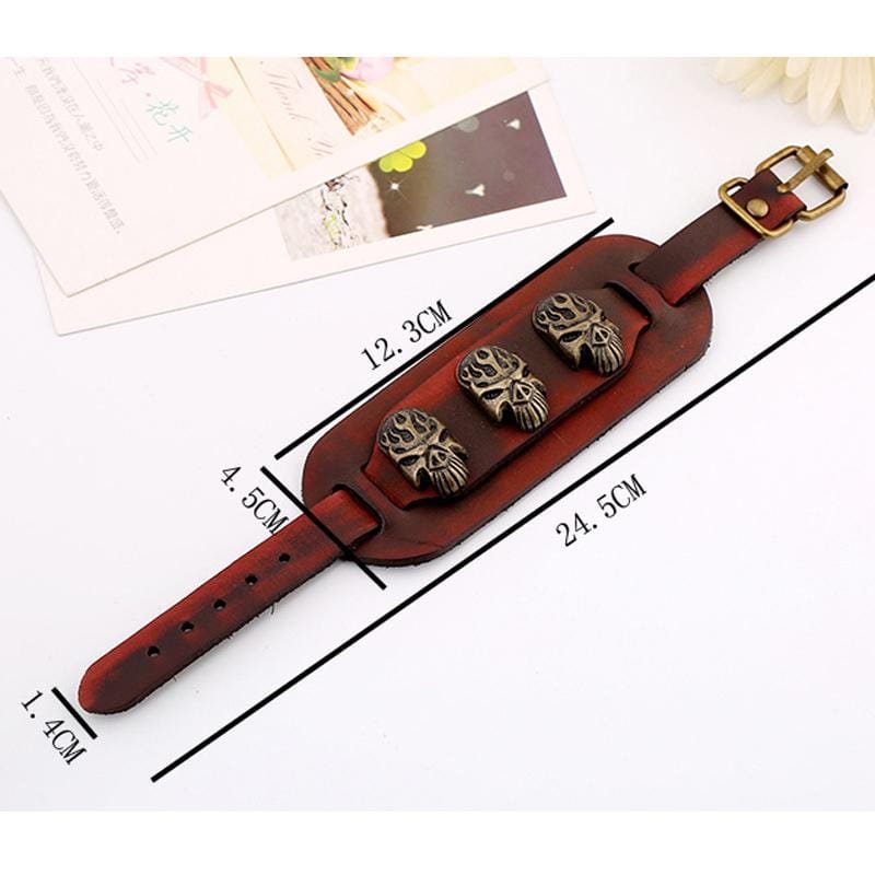 Bracelet de Force Crâne flambant - Mon Bracelet Homme
