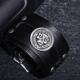 Bracelet de Force Crâne Punk en Cuir - Mon Bracelet Homme