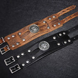 Bracelet de Force Crâne Punk en Cuir - Mon Bracelet Homme
