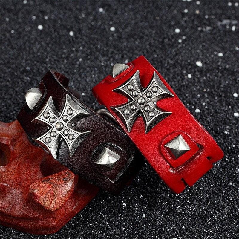Bracelet de Force Croix de Malte avec Relief - Mon Bracelet Homme
