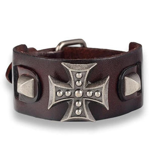 Bracelet de Force Croix de Malte avec Relief - Mon Bracelet Homme