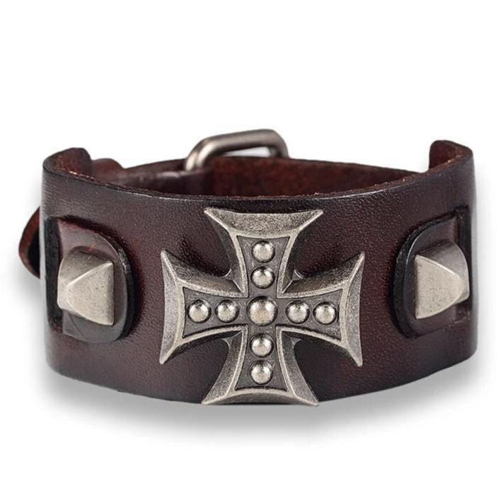 Bracelet de Force Croix de Malte avec Relief - Mon Bracelet Homme