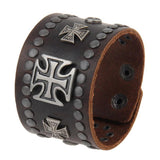 Bracelet de Force Croix Maltaise et Rivets - Mon Bracelet Homme