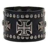 Bracelet de Force Croix Maltaise et Rivets - Mon Bracelet Homme