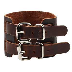 Bracelet de Force Cuir Brun en Cuir - Mon Bracelet Homme
