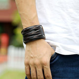 Bracelet de Force Cuir Tressé Réglable - Mon Bracelet Homme