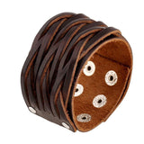 Bracelet de Force Cuir Tressé Réglable