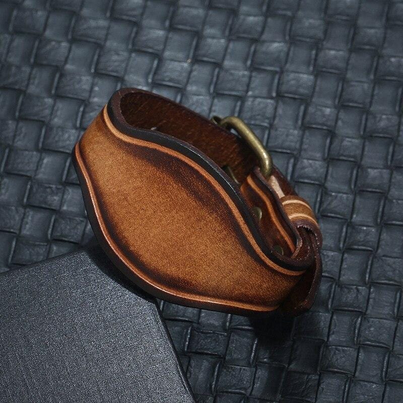 Bracelet de Force Design Ancien en Cuir - Mon Bracelet Homme