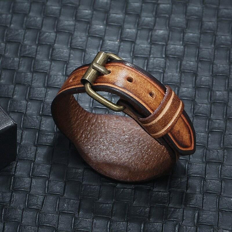 Bracelet de Force Design Ancien en Cuir - Mon Bracelet Homme