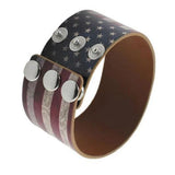 Bracelet de Force Drapeau USA en Cuir - Mon Bracelet Homme