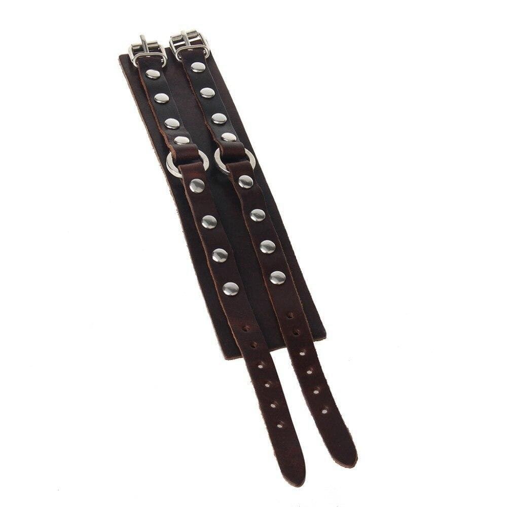 Bracelet de Force en Cuir Double Anneau - Mon Bracelet Homme