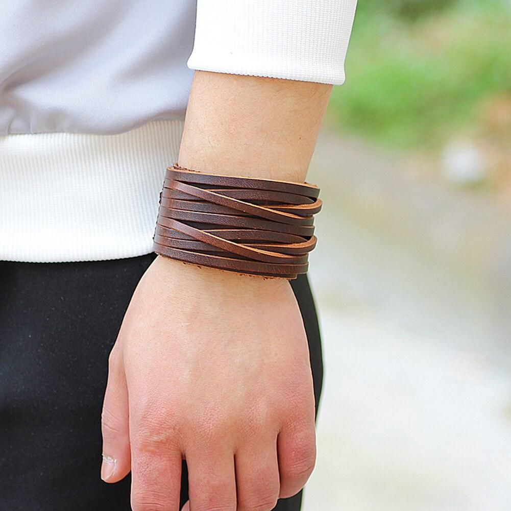 Bracelet de Force en cuir Marron en Cuir - Mon Bracelet Homme