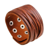 Bracelet de Force en cuir Marron en Cuir