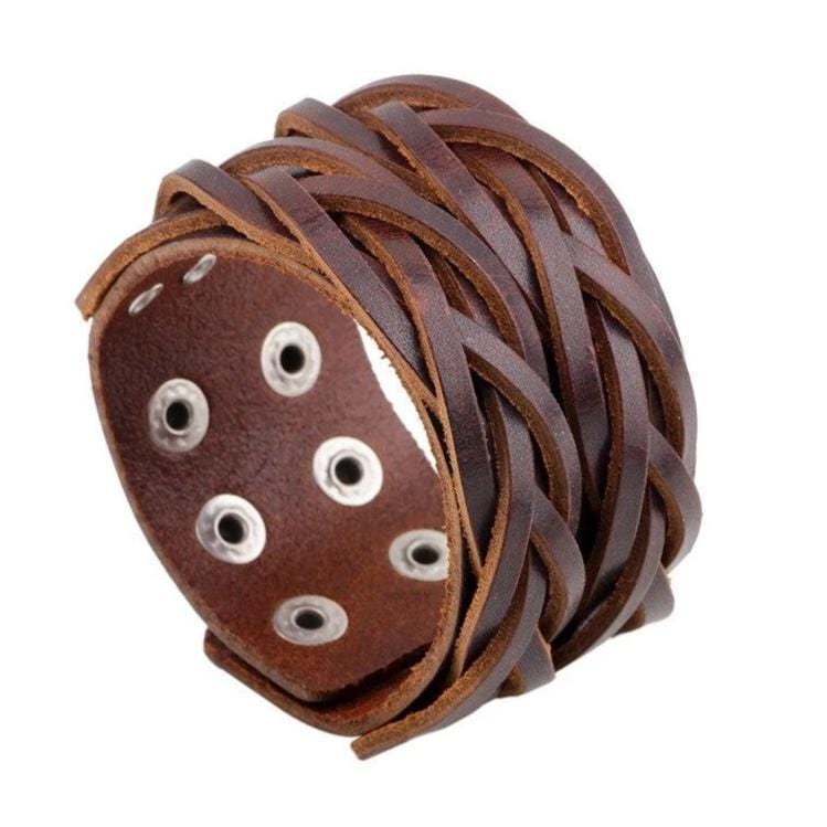 Bracelet de Force en Cuir Tressé en Cuir - Mon Bracelet Homme