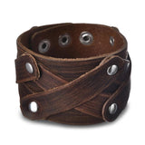 Bracelet de Force en Cuir Vieilli Vintage