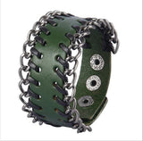 Bracelet de Force Extrémités en Chaîne en Cuir - Mon Bracelet Homme