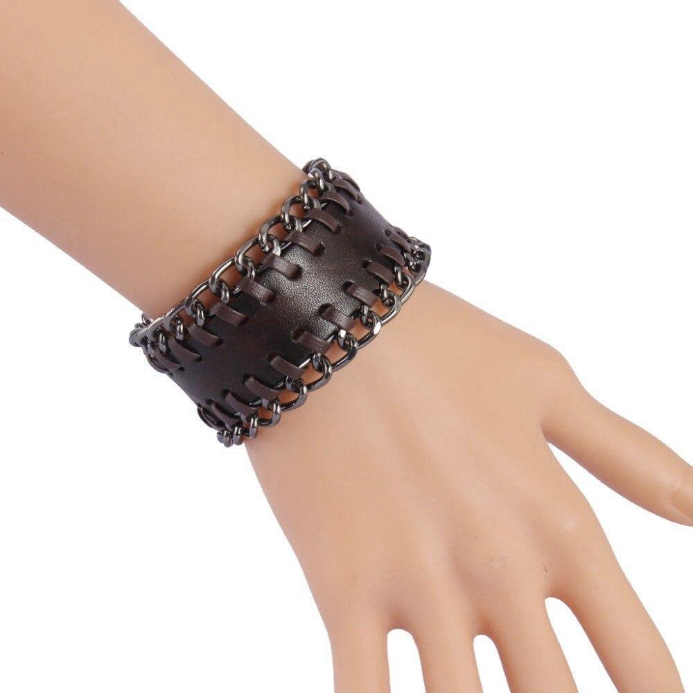 Bracelet de Force Extrémités en Chaîne en Cuir - Mon Bracelet Homme