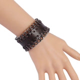 Bracelet de Force Extrémités en Chaîne en Cuir - Mon Bracelet Homme
