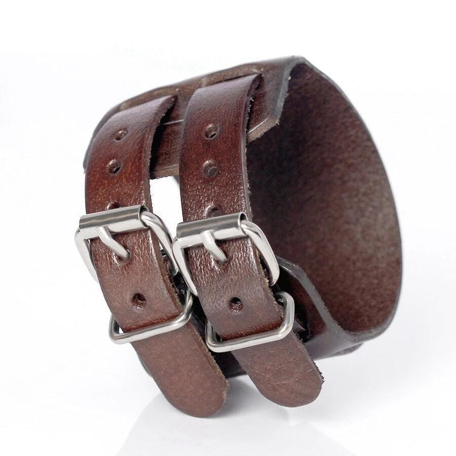 Bracelet de Force Fermeture Par Sangle en Cuir - Mon Bracelet Homme