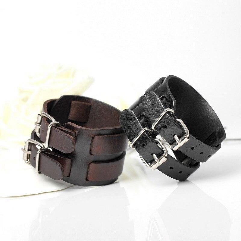 Bracelet de Force Fermeture Par Sangle en Cuir - Mon Bracelet Homme