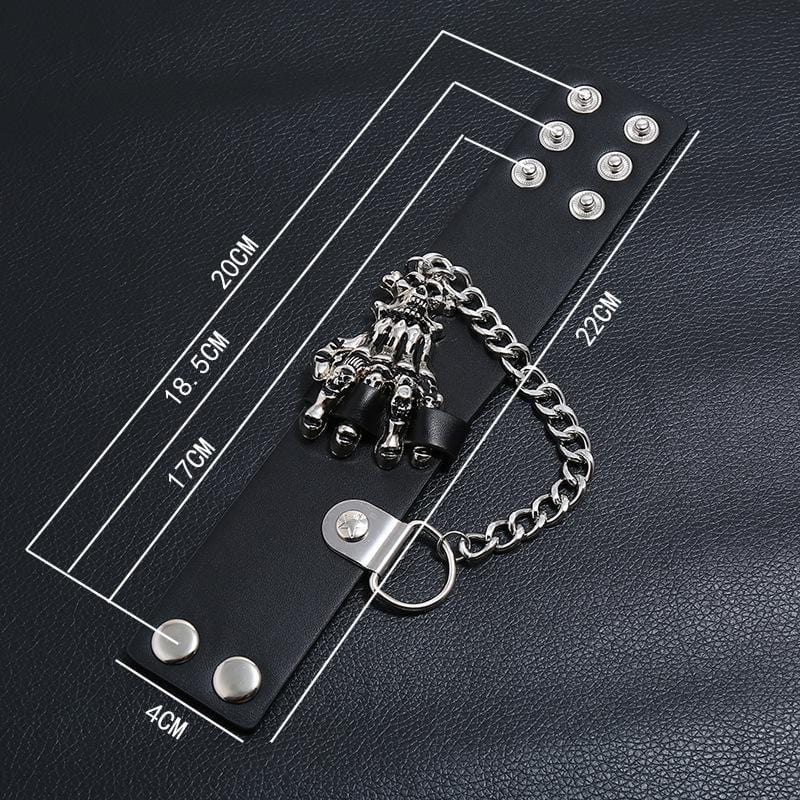 Bracelet de Force Gothique en Cuir - Mon Bracelet Homme
