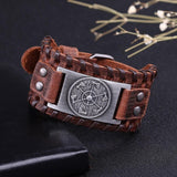 Bracelet de force Hache Viking en Cuir - Mon Bracelet Homme
