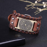 Bracelet de force Hache Viking en Cuir - Mon Bracelet Homme