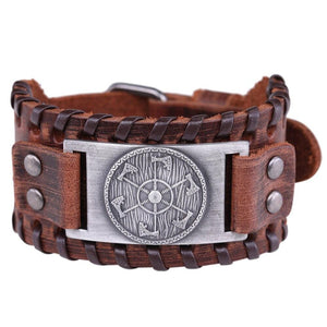 Bracelet de force Hache Viking en Cuir - Mon Bracelet Homme