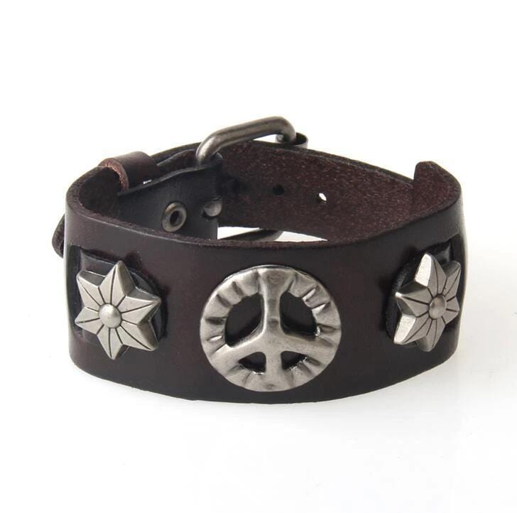 Bracelet de force Hippie en Cuir Homme - Mon Bracelet Homme