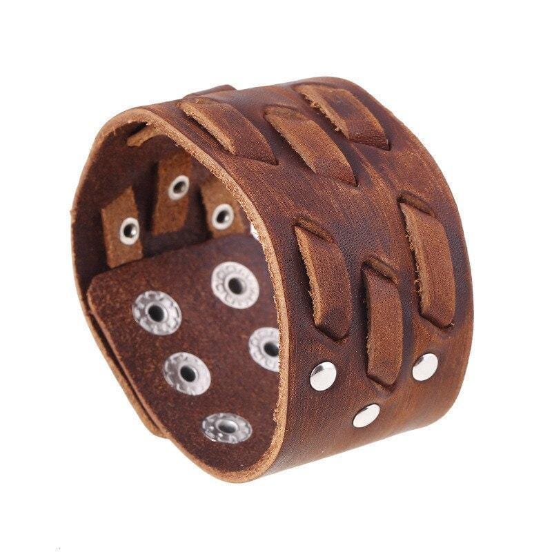 Bracelet de Force Homme 4cm de Large en Cuir - Mon Bracelet Homme