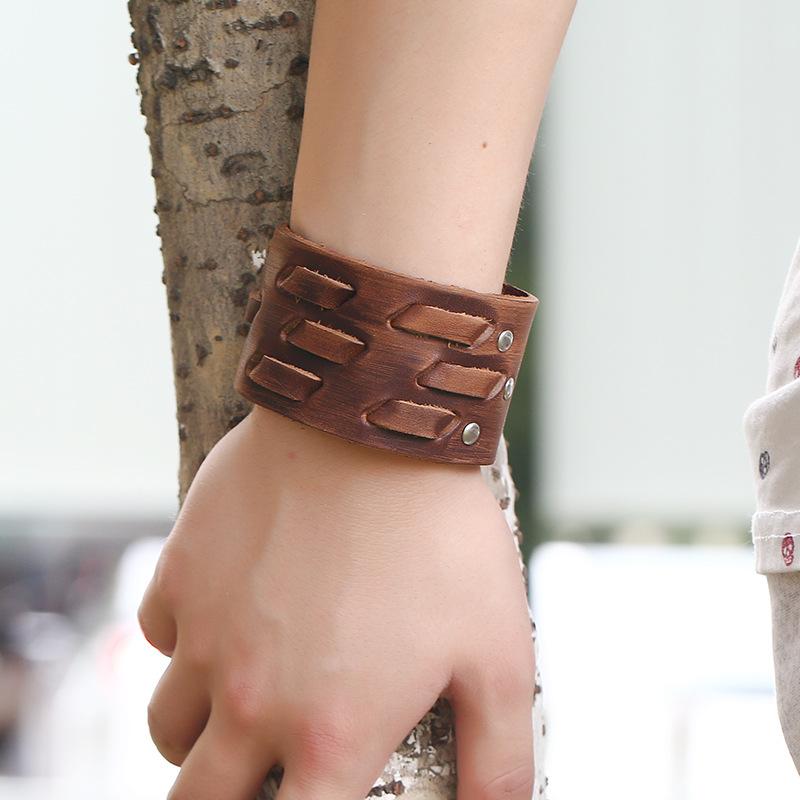 Bracelet de Force Homme 4cm de Large en Cuir - Mon Bracelet Homme