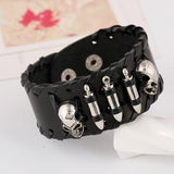 Bracelet de Force Homme Balle Pistolet en Cuir - Mon Bracelet Homme