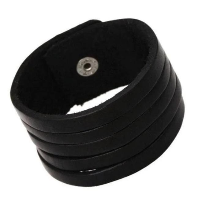 Bracelet de Force Homme cinq lanières en Cuir - Mon Bracelet Homme