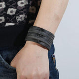 Bracelet de Force Homme Cuir Noir Réglable - Mon Bracelet Homme