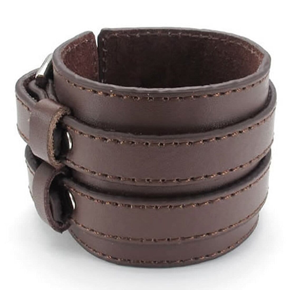 Bracelet de Force Homme Double Sangles en Cuir - Mon Bracelet Homme