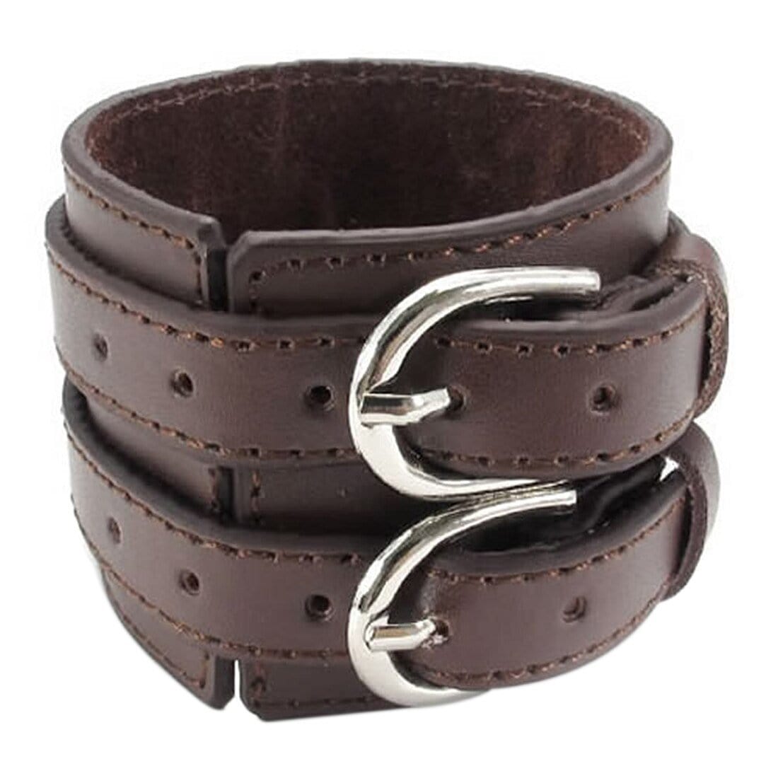 Bracelet de Force Homme Double Sangles en Cuir - Mon Bracelet Homme