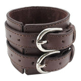 Bracelet de Force Homme Double Sangles en Cuir