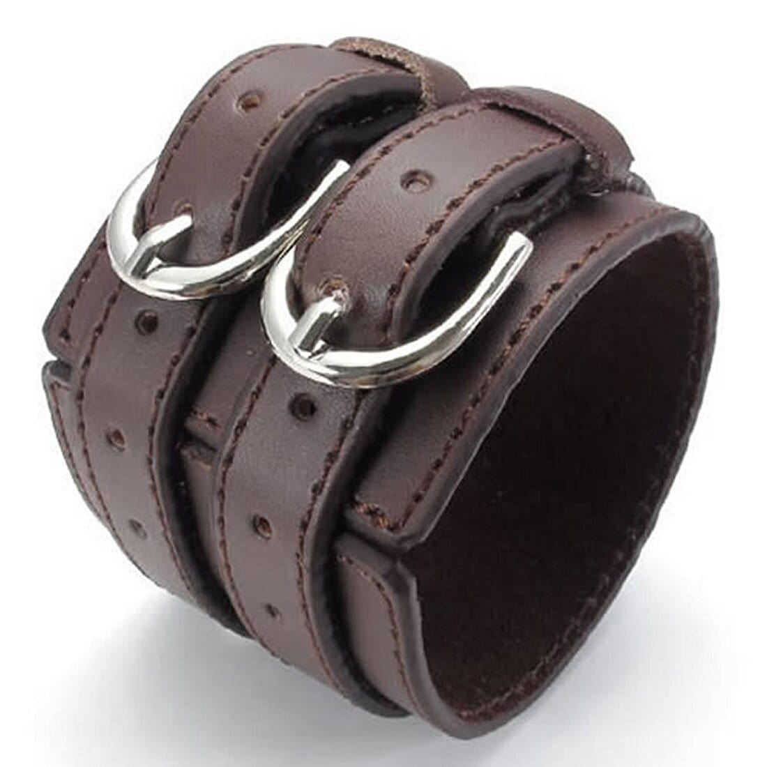 Bracelet de Force Homme Double Sangles en Cuir - Mon Bracelet Homme