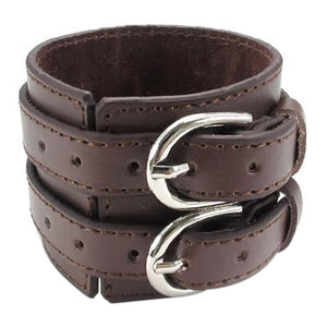 Bracelet de Force Homme Double Sangles en Cuir - Mon Bracelet Homme