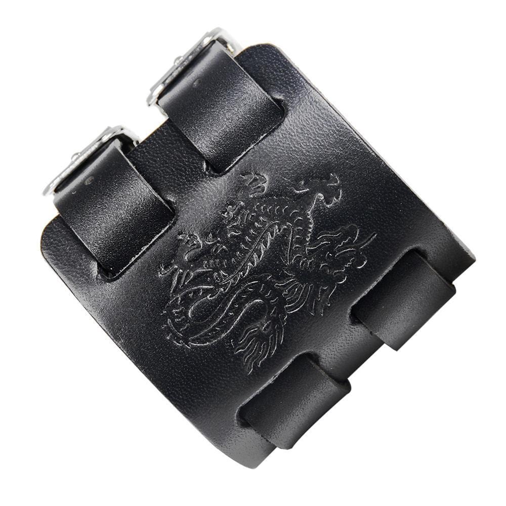 Bracelet de Force Homme Dragon Noir en Cuir - Mon Bracelet Homme